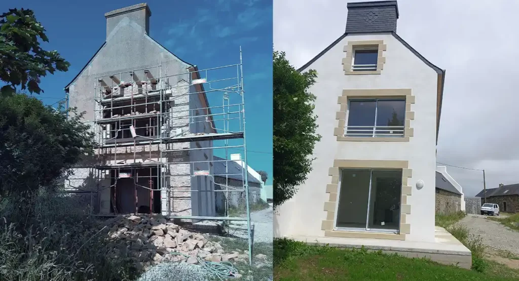 Rénovation pignon ouest de la maison de Telgruc-sur-Mer